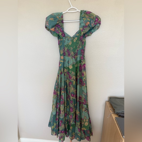 Free People Green and Purple Floral Maxi Dress - Picture 2 of 2